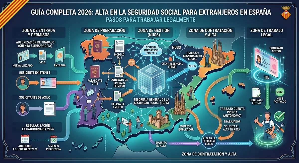 Alta en la Seguridad Social siendo extranjero: pasos en 2026