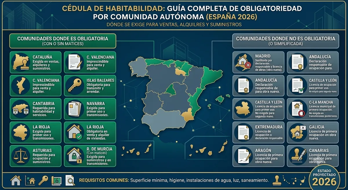 Cédula de habitabilidad 2026: comunidades donde es obligatoria