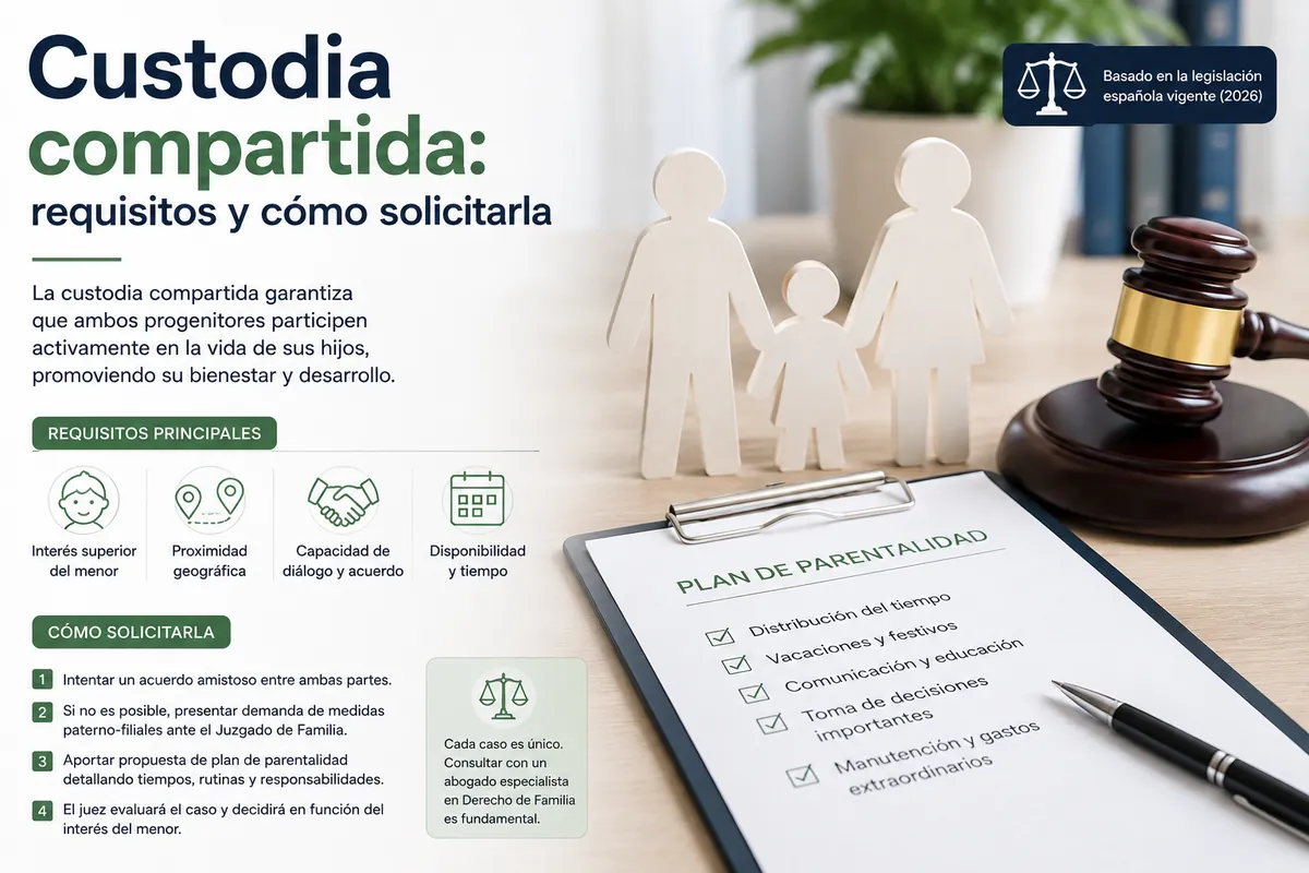 Custodia compartida: requisitos y cómo solicitarla en 2026