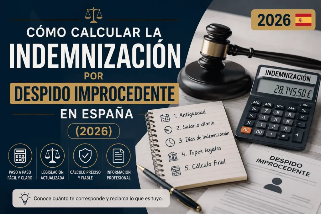 Indemnización por despido improcedente: cálculo con calculadora y pasos