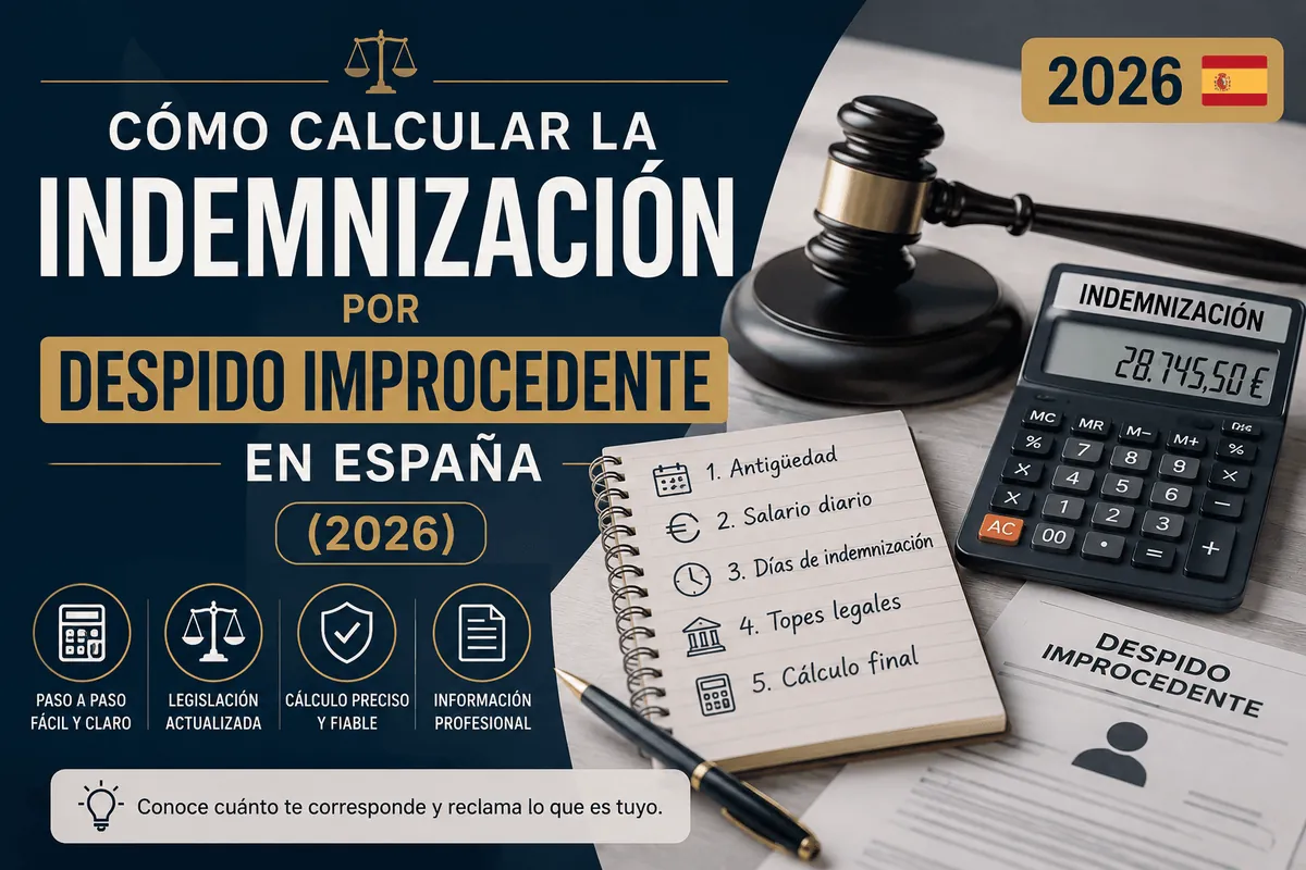 Indemnización por despido improcedente: cálculo con calculadora y pasos