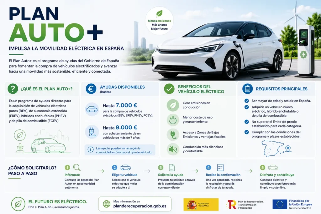 Plan Auto+: ayudas para comprar un coche eléctrico en España