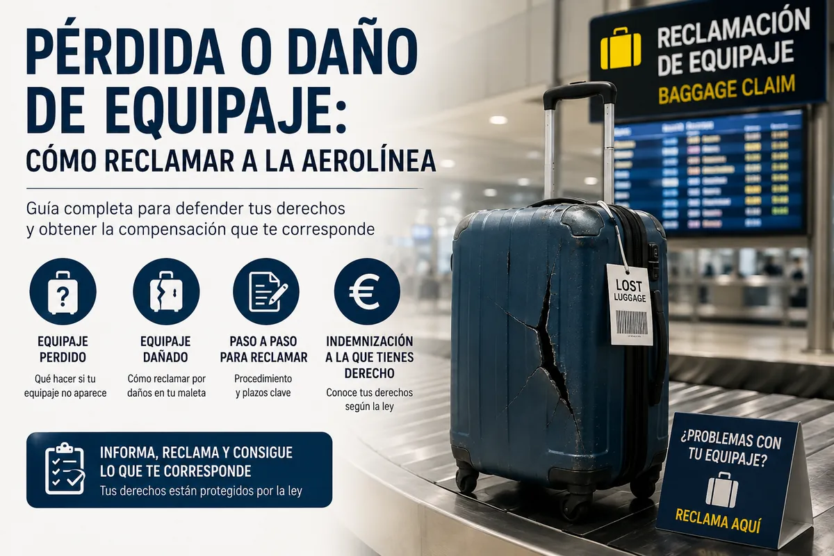 Cómo reclamar el equipaje perdido o dañado a la aerolínea