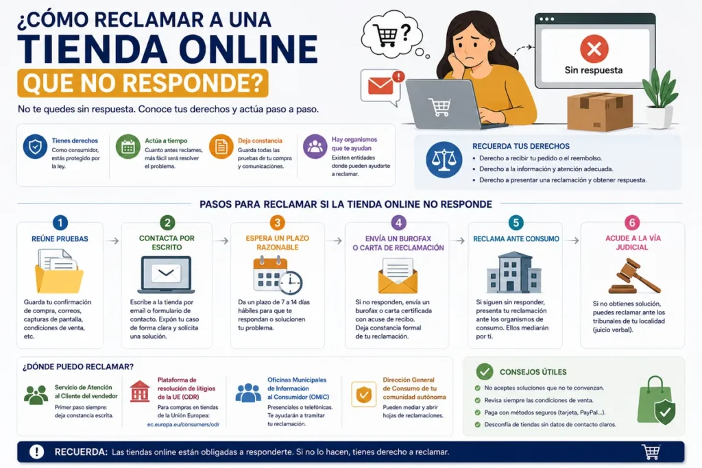 Qué hacer si una tienda online no responde: reclamación paso a paso
